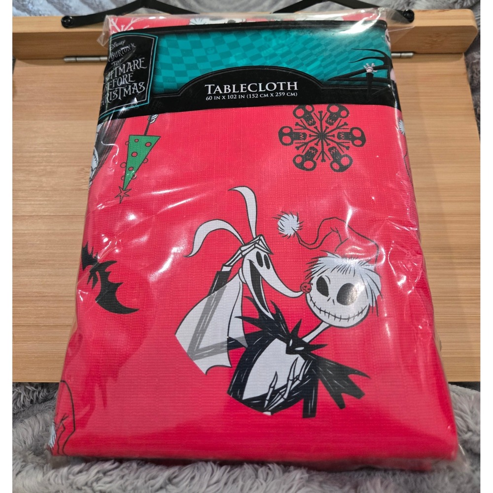 Nightmare Before Christmas Tablecloth Jack Skellington Zero Red 60x102 PEVA